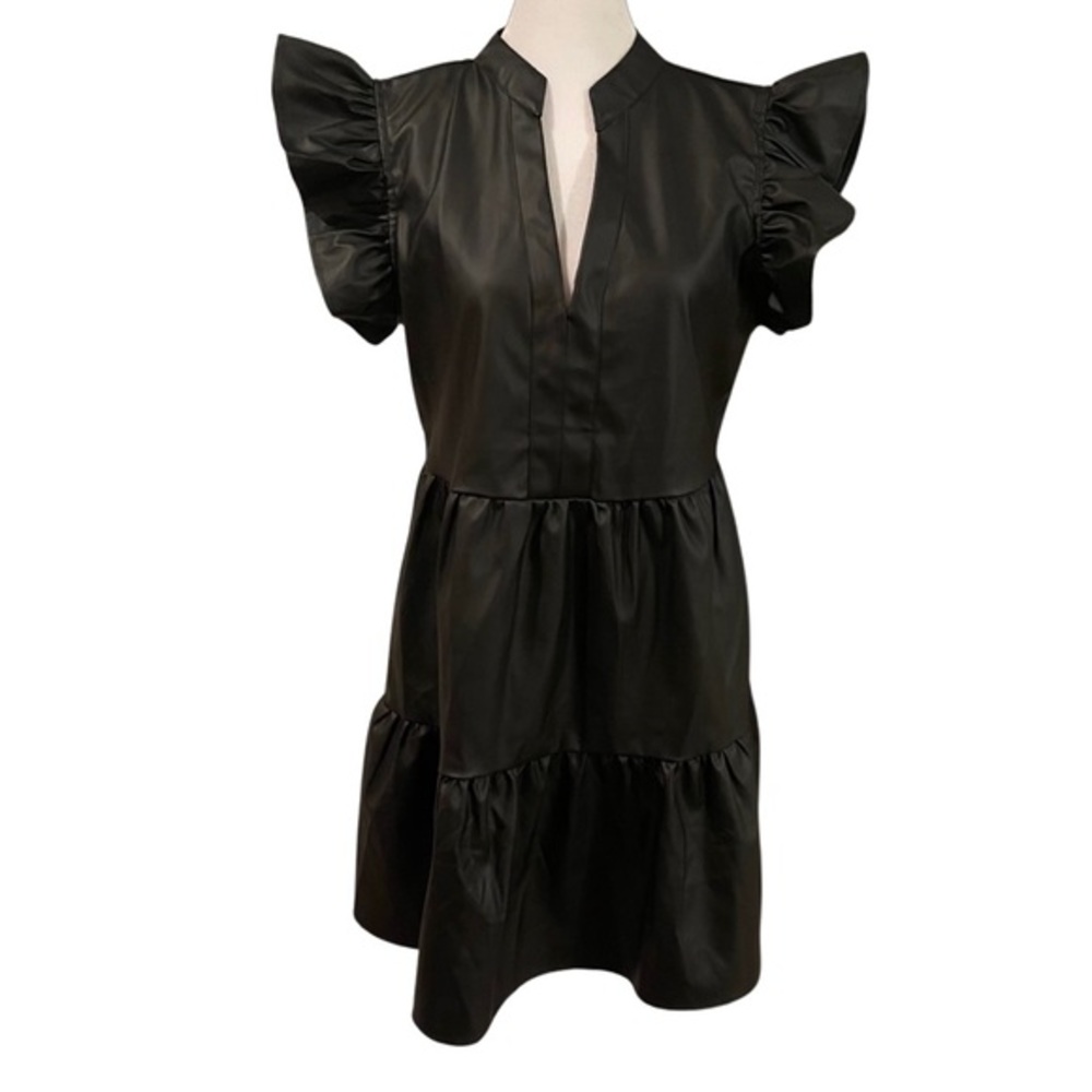 NWT Entro Women’s Small Dress Black Fall Winer Midi Casual Dress.